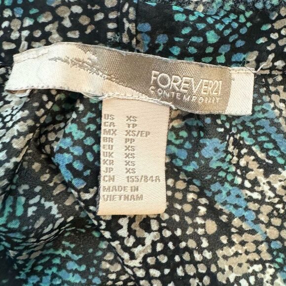 Forever 21 Sleeveless Blouse Turquoise Multi Snakeskin Women’s XS - Picture 6 of 7